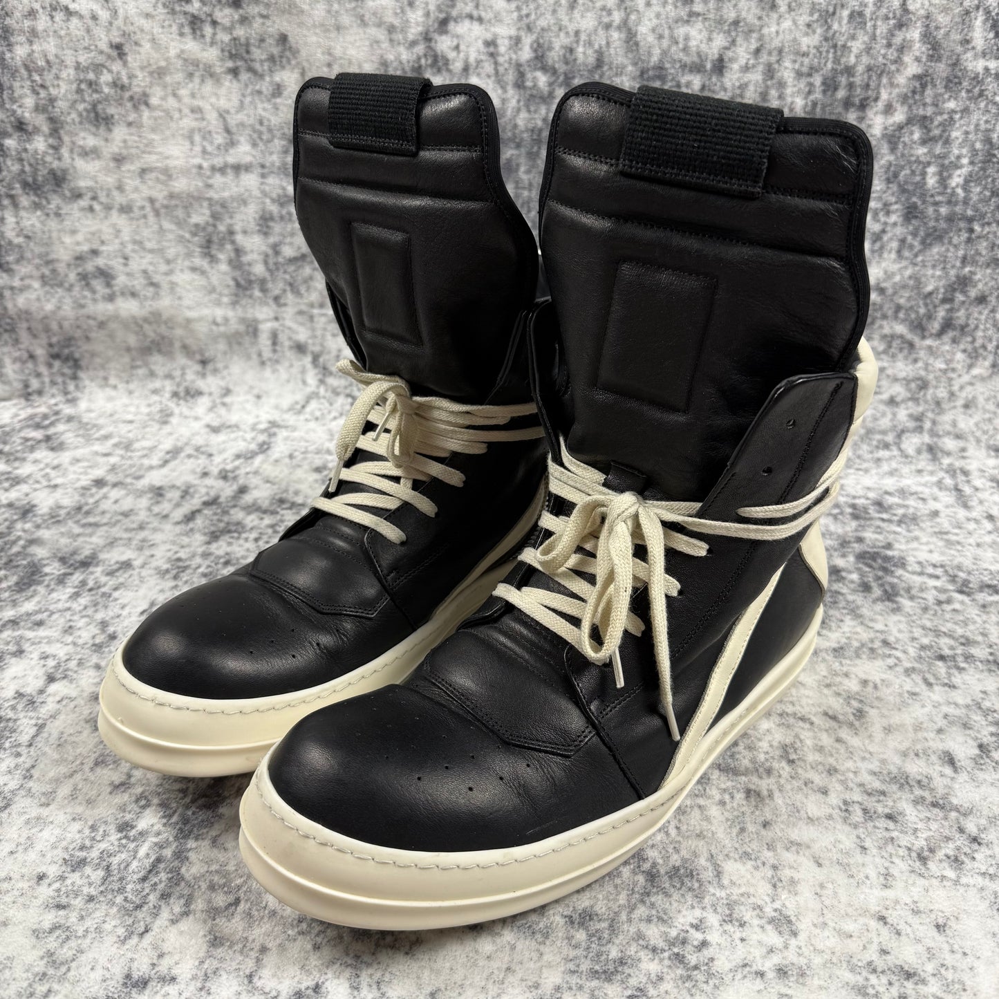 Rick Owens Leather ‘Black/Milk’ Geobaskets