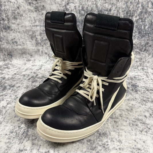 Rick Owens Leather ‘Black/Milk’ Geobaskets