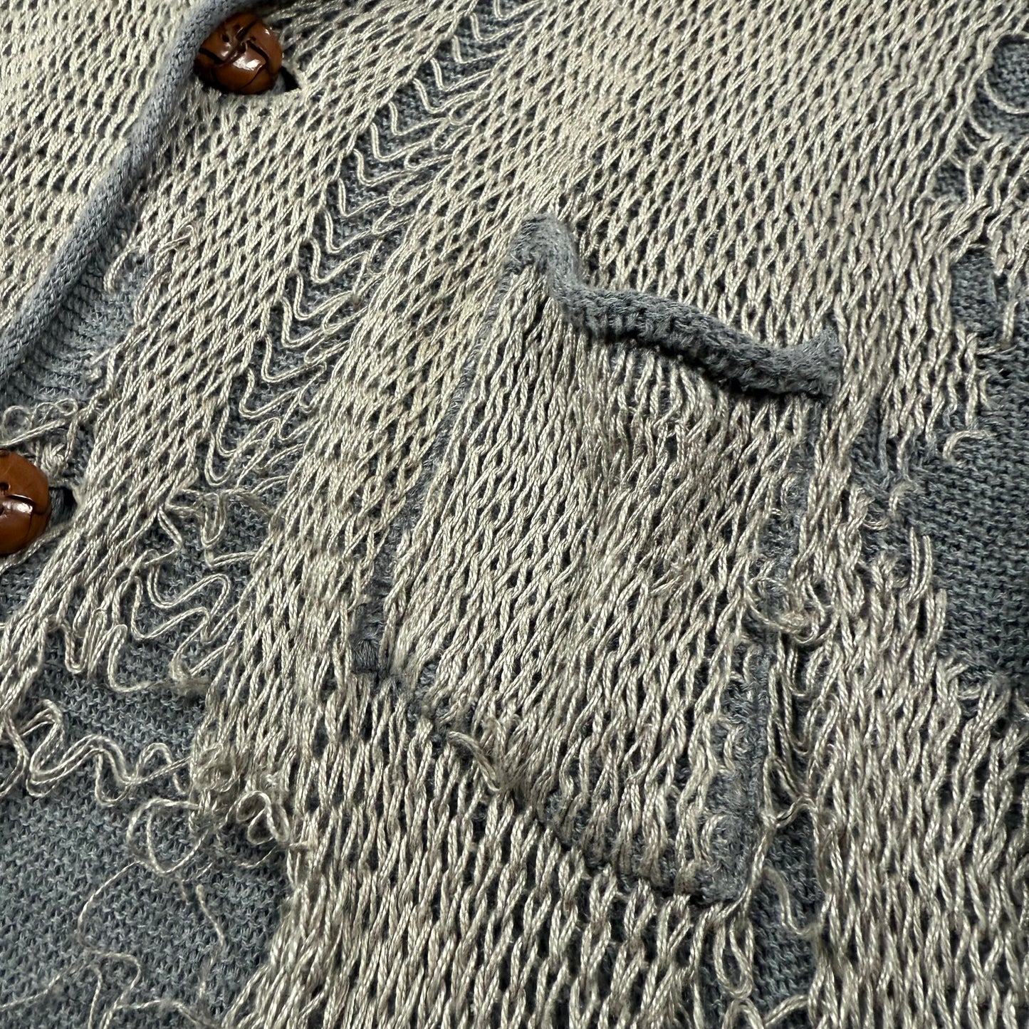 MIHARA YASUHIRO DISTRESSED CARDIGAN Gray