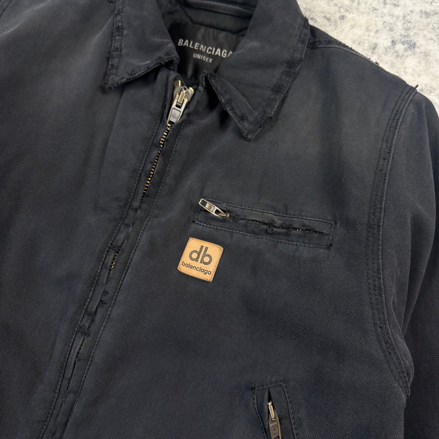 Balenciaga Workwear Distressed ‘Black’ Detroit Jacket