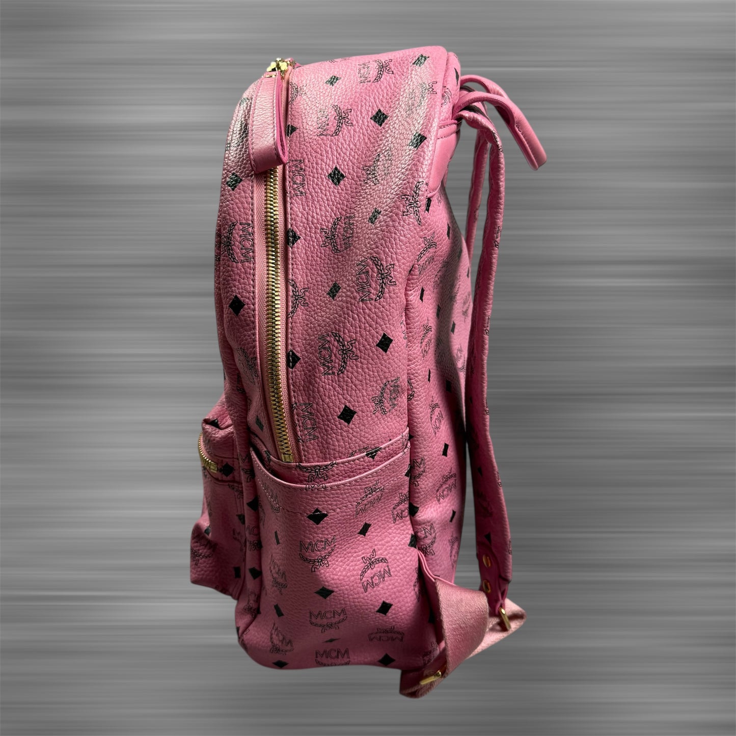 MCM Visetos ‘Pink’ Studs Backpack