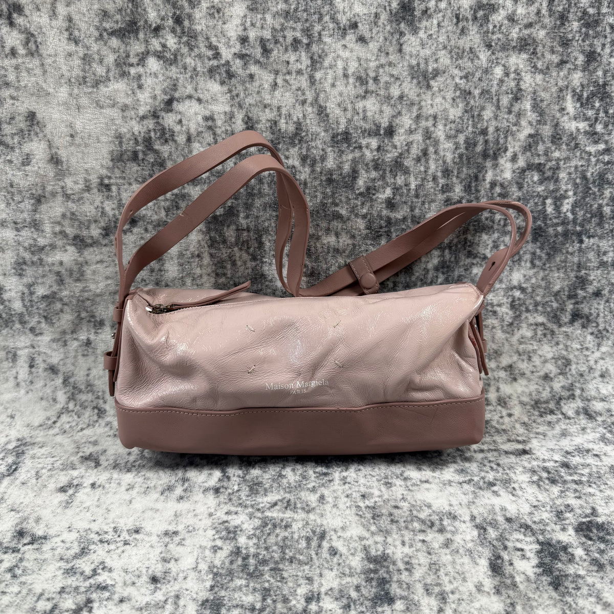Maison Margiela Pink Glossy Leather Belt Shoulder Bag