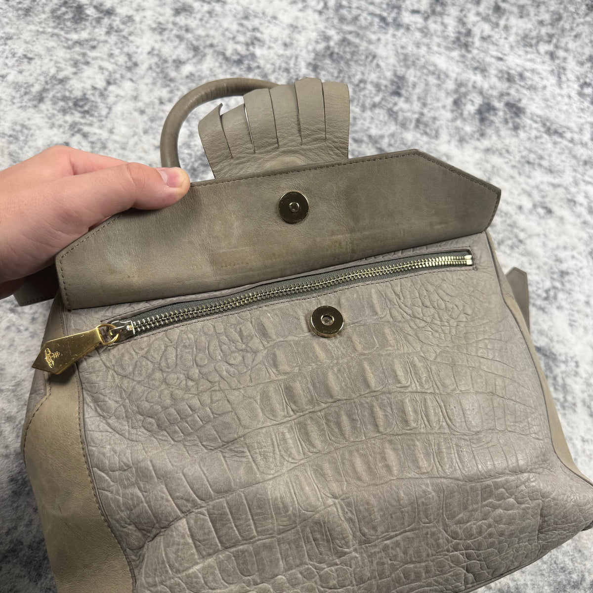 Vivienne Westwood Croc-Embossed Leather 2-Way Handbag