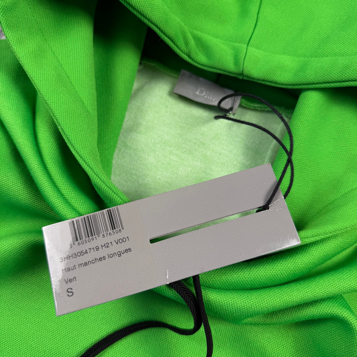 Dior Homme AW03 by Hedi Slimane Luster Neon Green Runway Hoodie