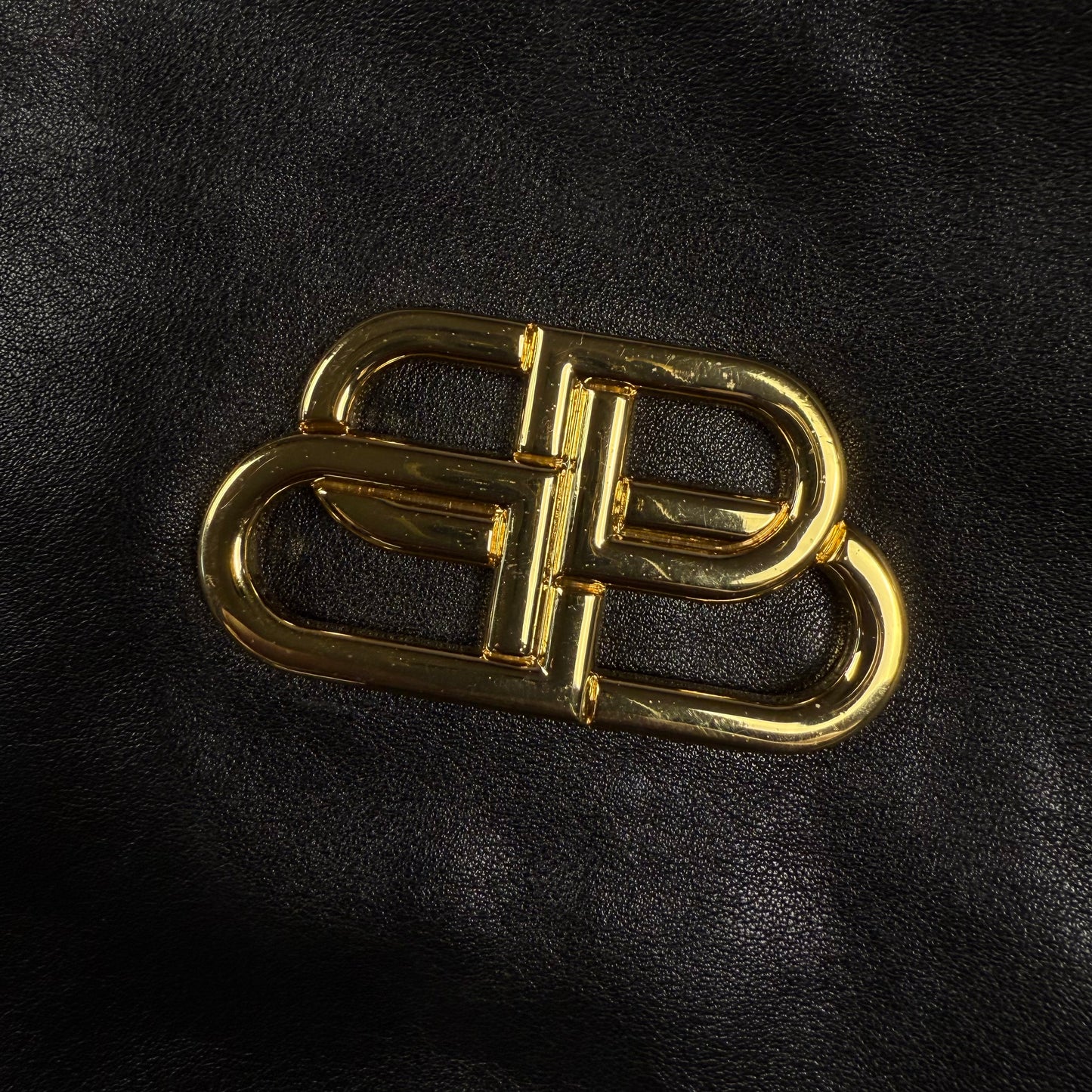 Balenciaga SS23 Leather Interlock Logo Biker Jacket