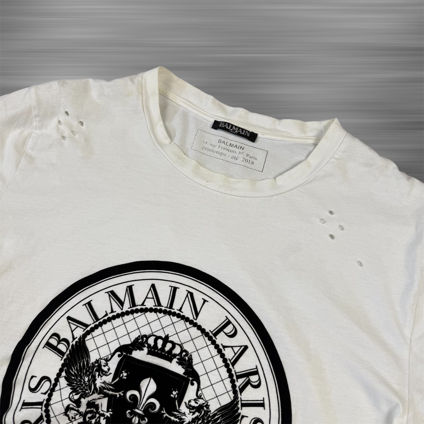 Balmain SS18 Distressed T-Shirt
