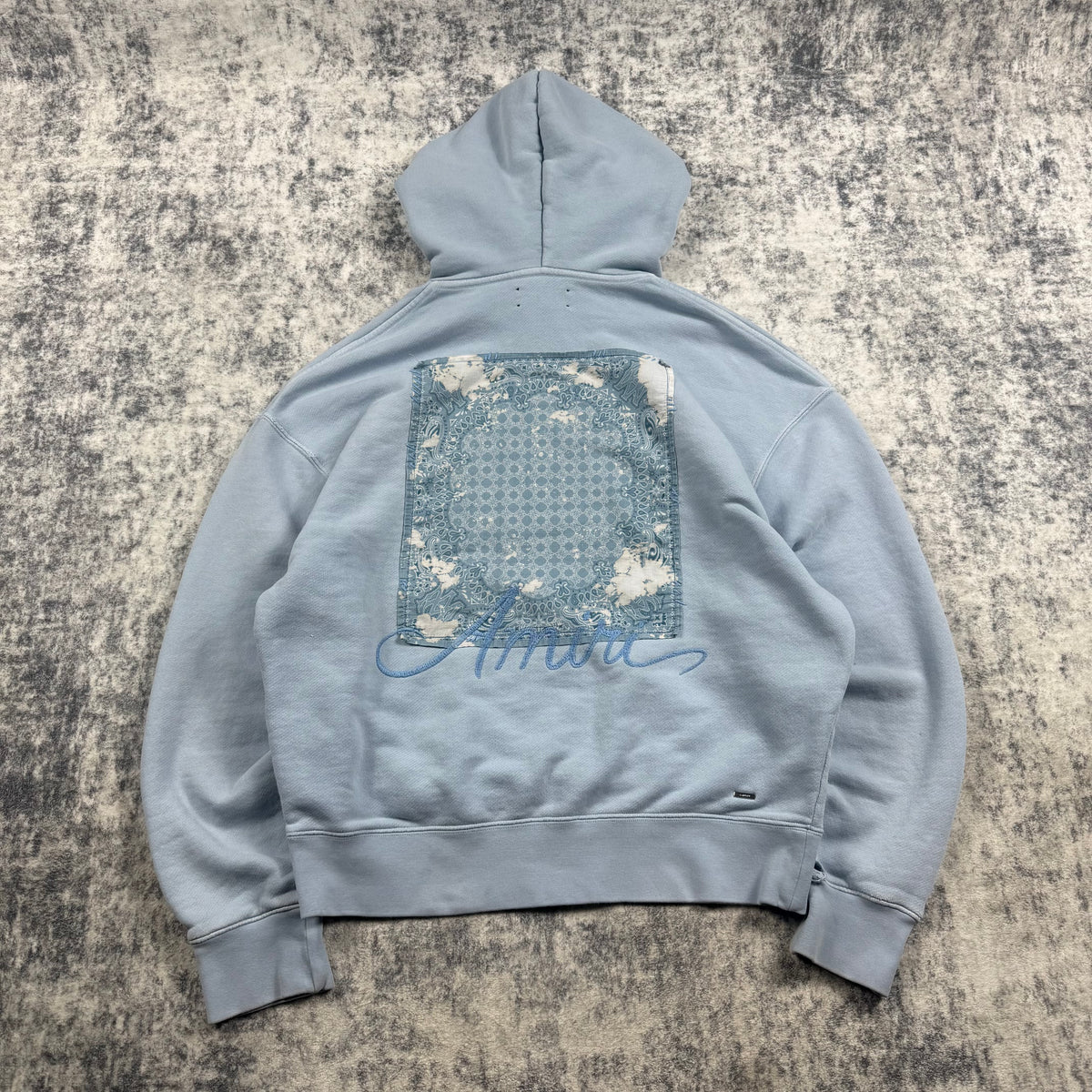 AMIRI Cotton Bleach Bandana ‘Blue’ Hoodie