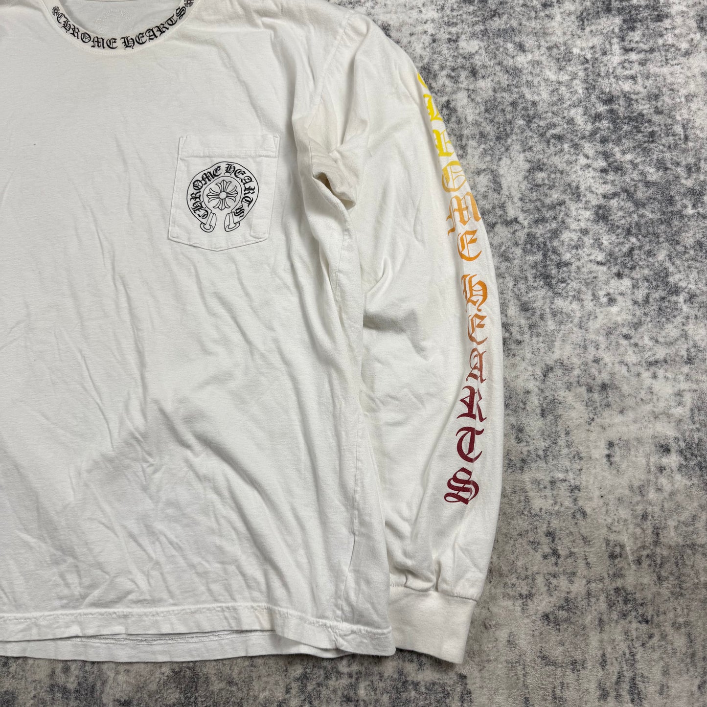 Chrome Hearts Horseshoe Rainbow Logo ‘White’ Long Sleeve