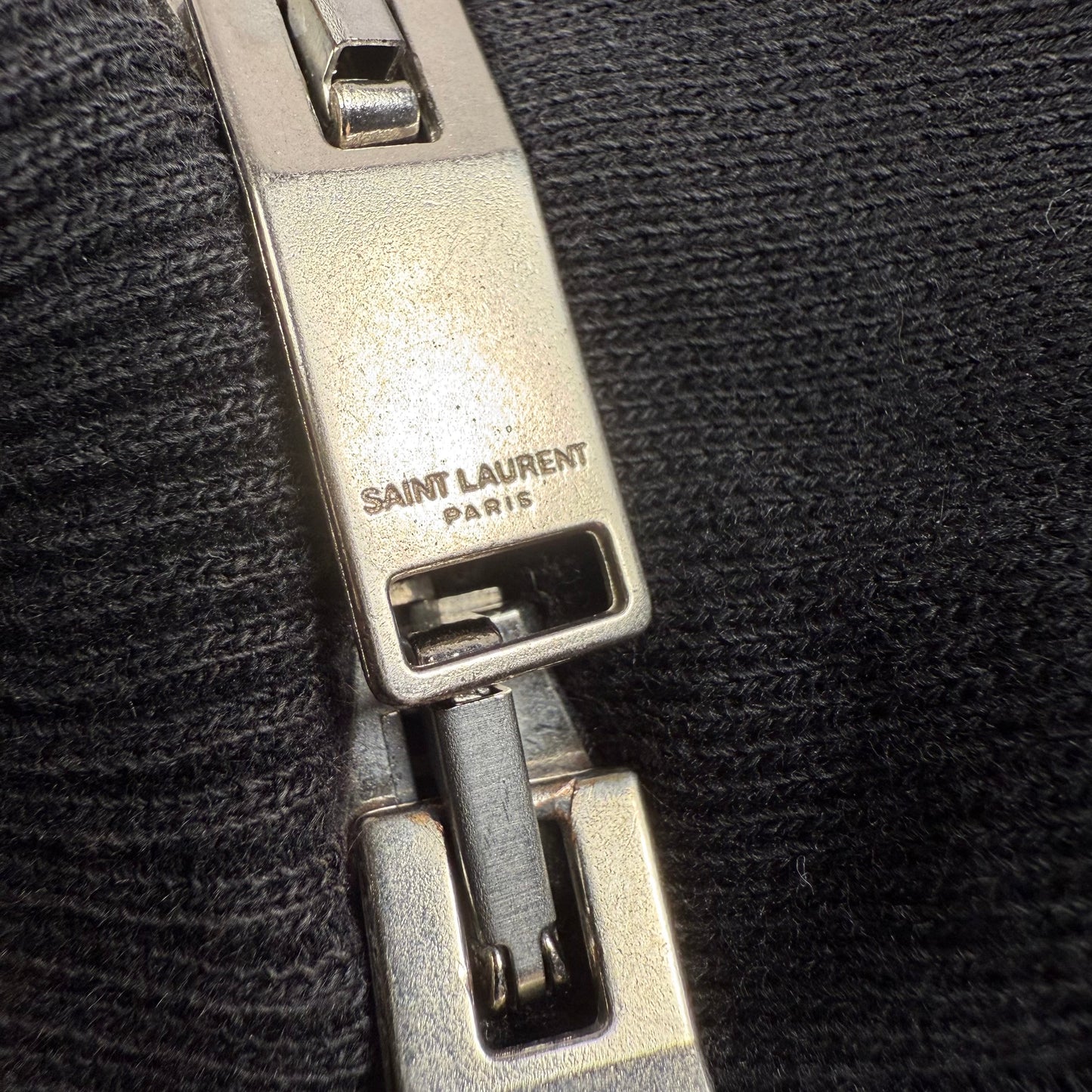 Saint Laurent collar zip black sweatshirt by Hedi Slimane