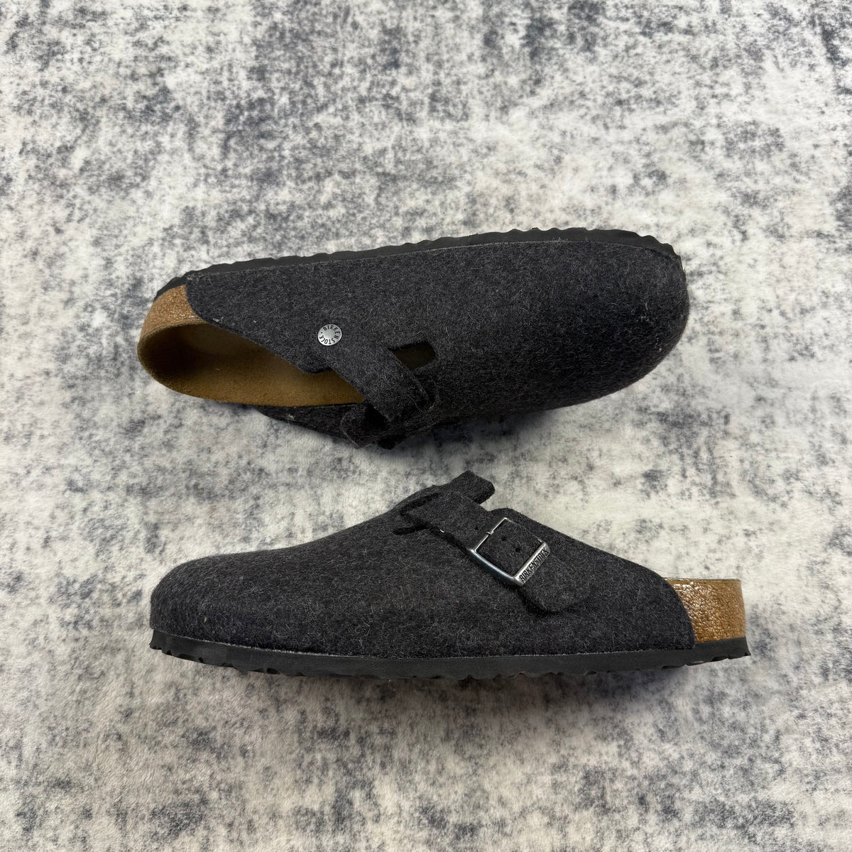 Birkenstock Boston Anthracite Wool Felt Clogs