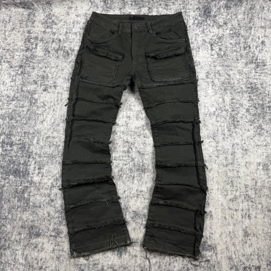 KDNK Distressed Flared ‘Green’ Jeans