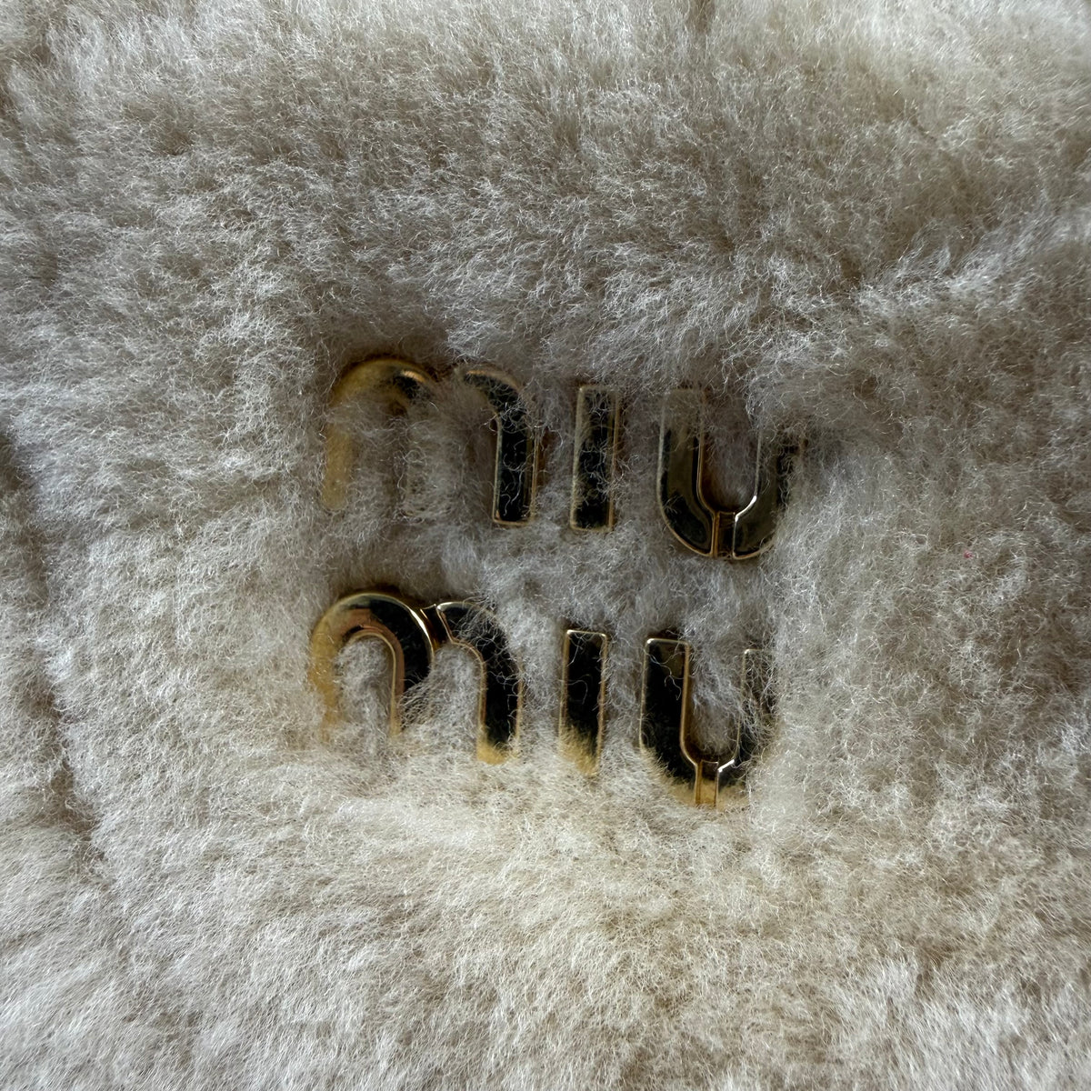 Miu Miu Cream Shearling Fur Handbag
