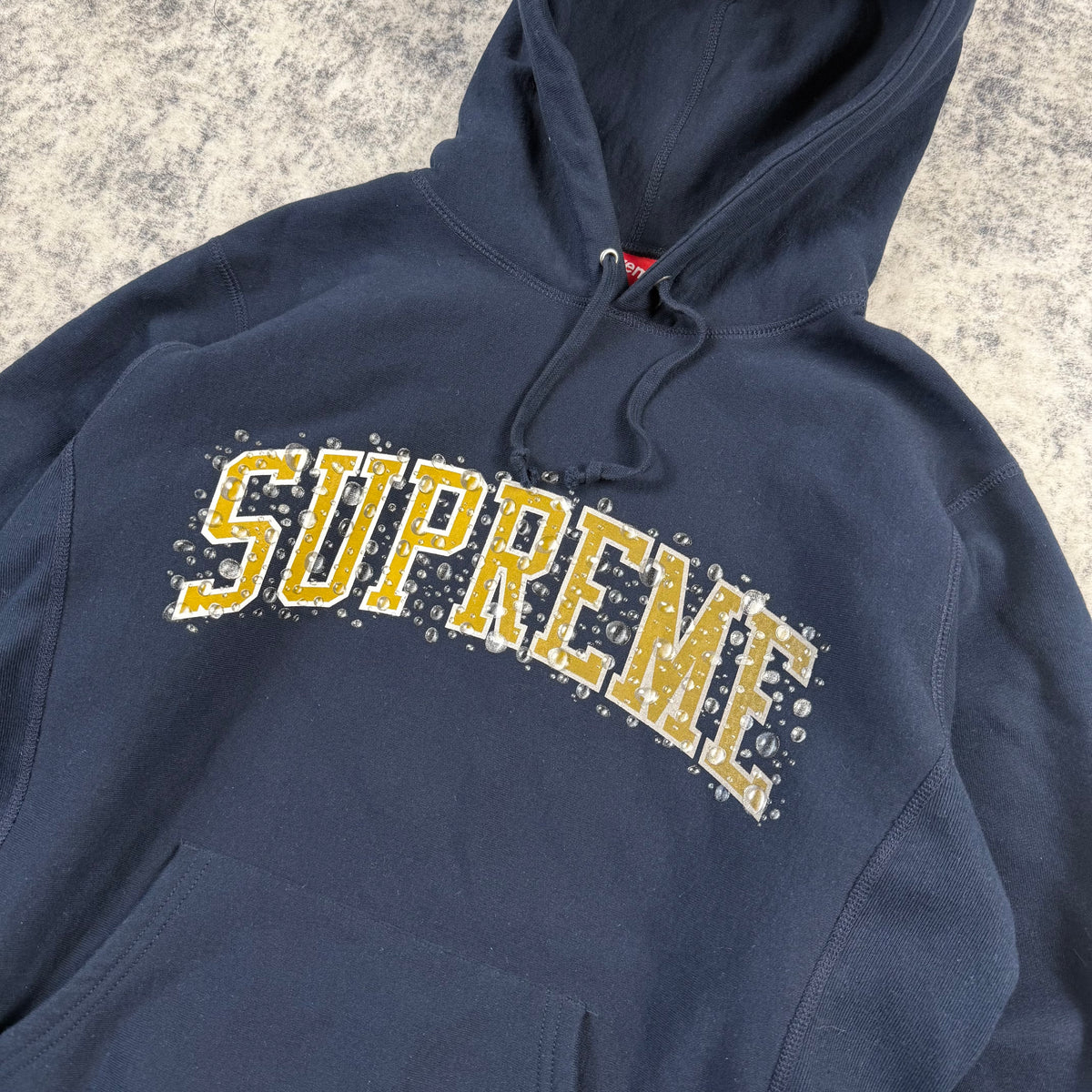 Supreme Water Arc Logo Hooded Sweatshirt Navy