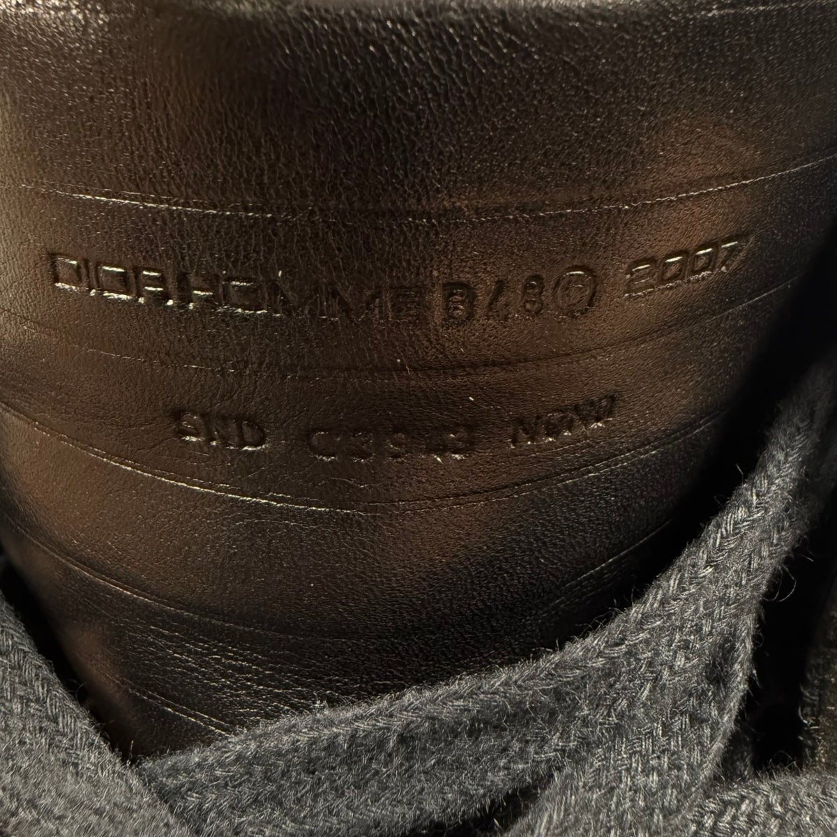 Dior Homme AW07 Hedi Slimane B48 Black Leather & Suede High Top Sneakers