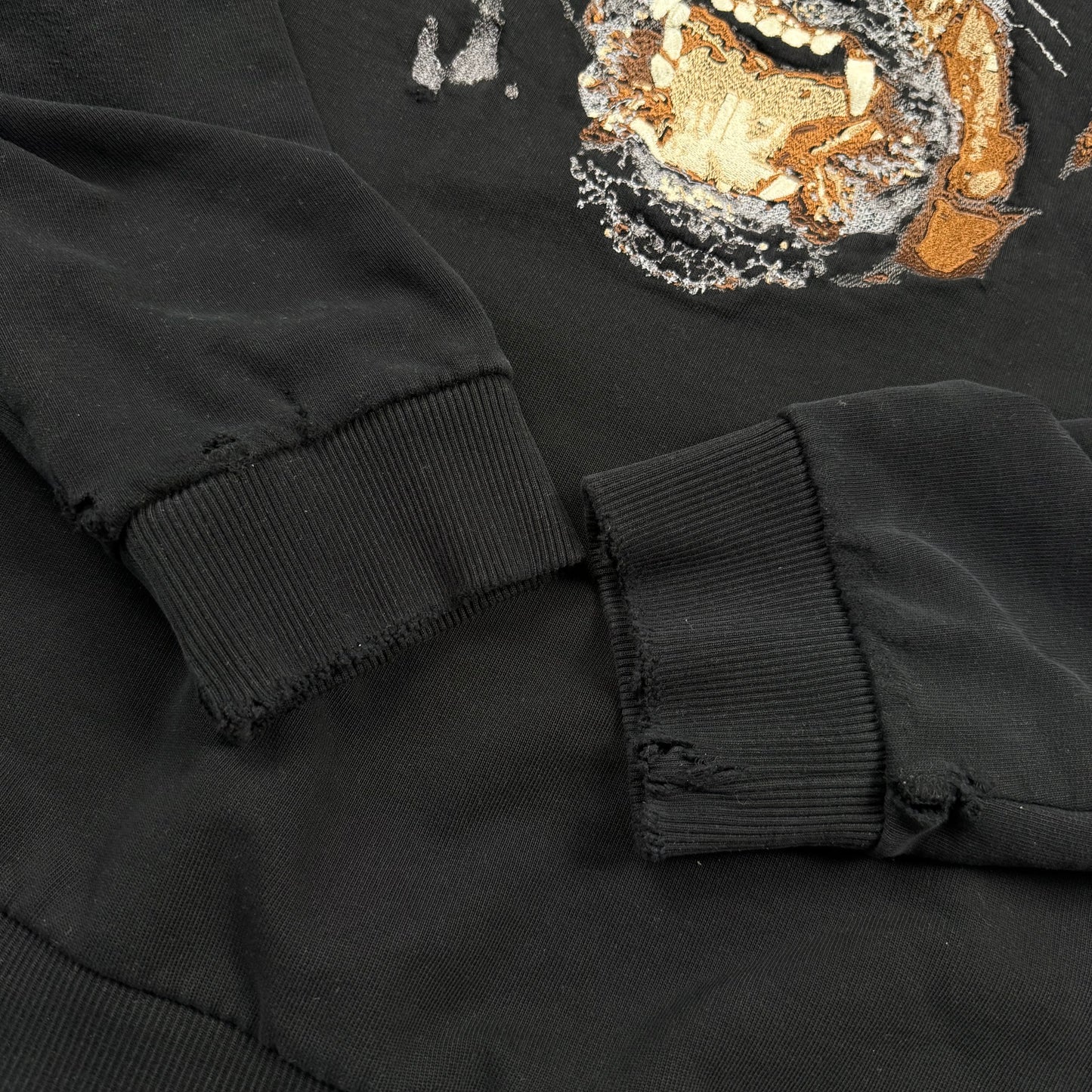 Givenchy FW15 Embroidered Rottweiler ʼBlack’ Distressed Sweatshirt