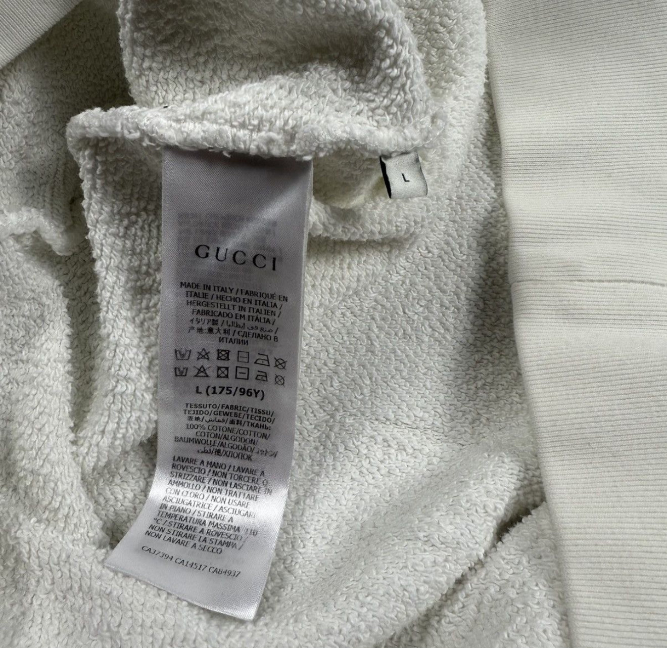 Gucci Big Logo White Hoodie