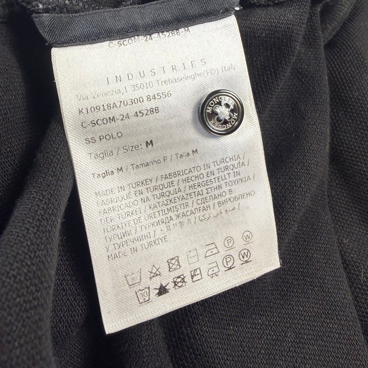 Moncler Logo Patch Tricolor Trim Polo Shirt