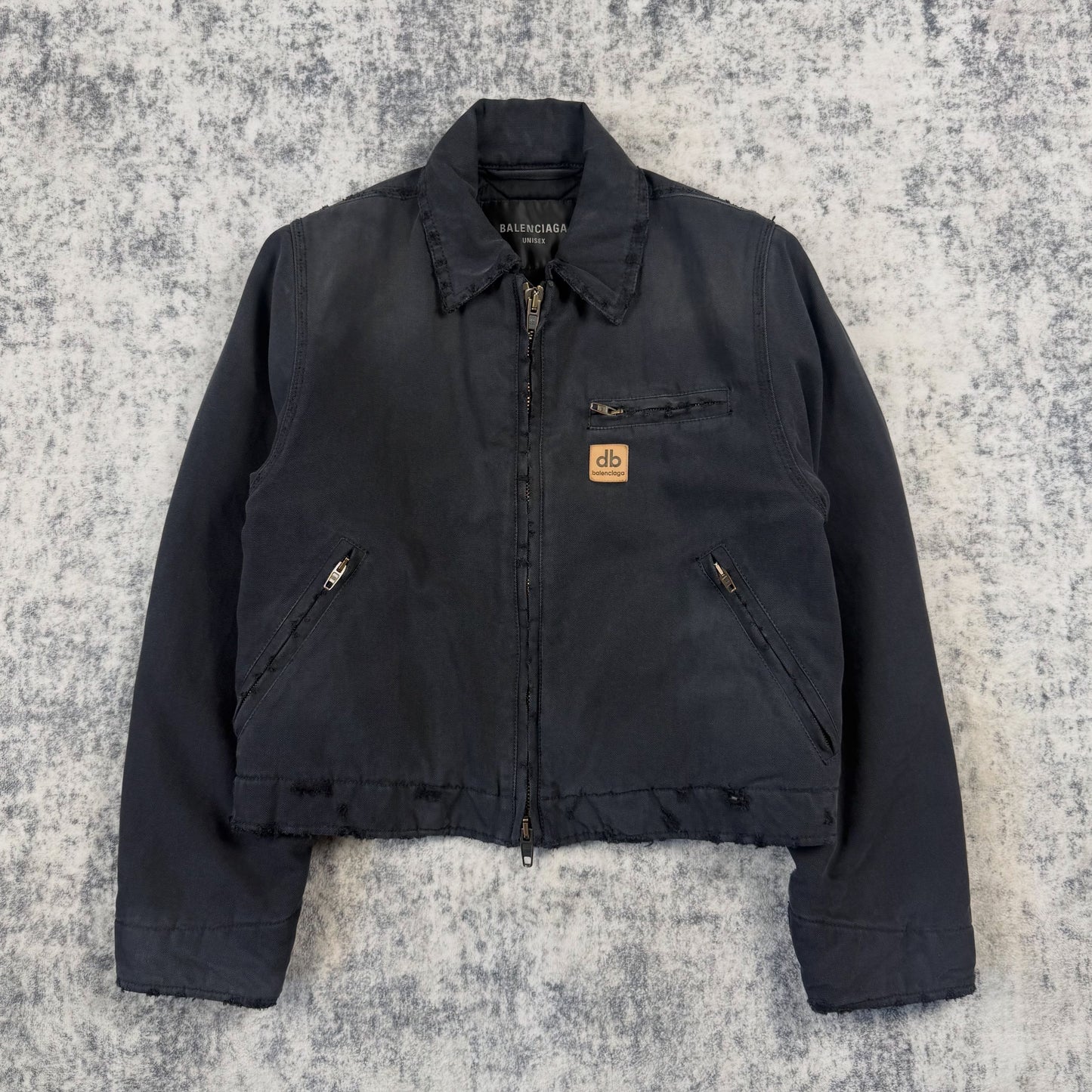 Balenciaga Workwear Distressed ‘Black’ Detroit Jacket