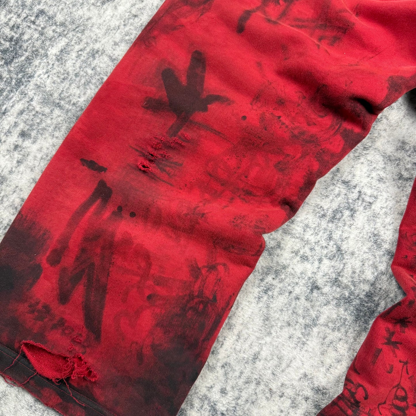 Balenciaga Sample Distressed Graffiti Print ‘Red’ Sweatpants