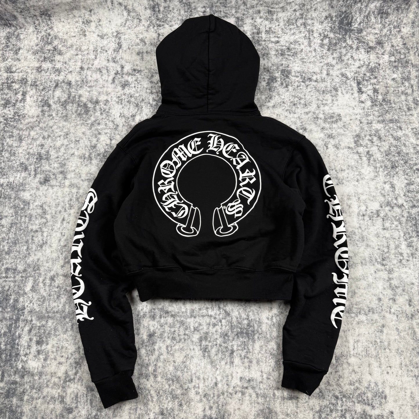 Chrome Hearts Thermal Horseshoe Logo Cropped ‘Black’ Zip Hoodie