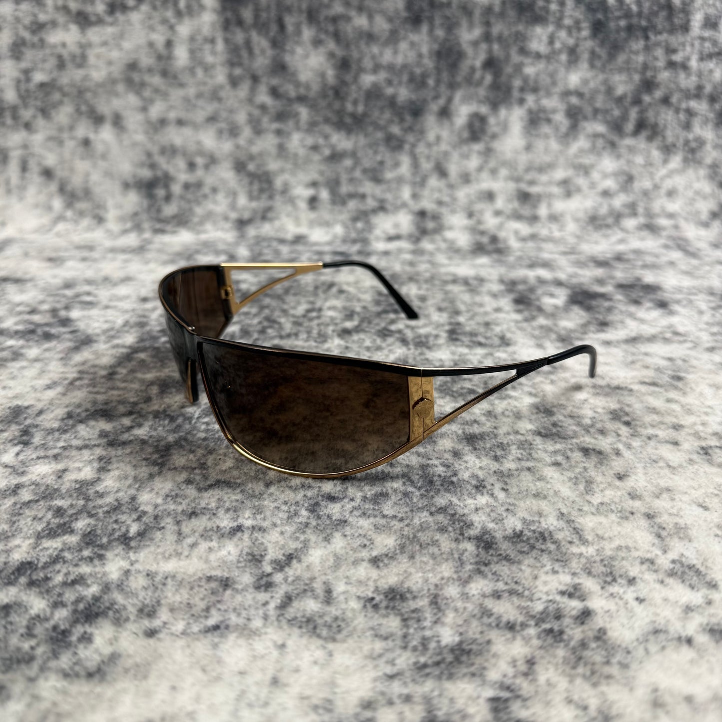 Vintage Versace Medusa Shield ‘Gold/Brown’ Sunglasses