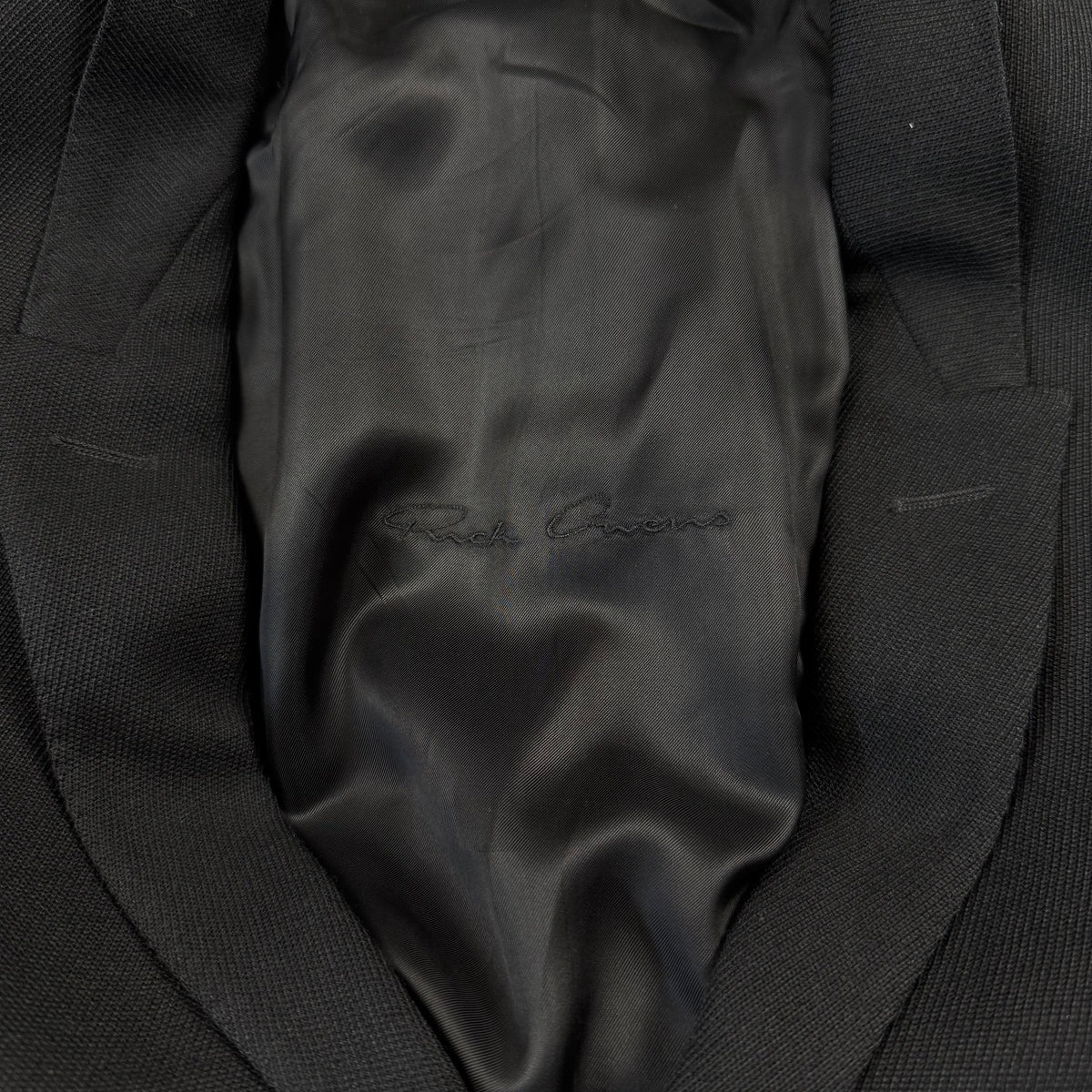 Rick Owens FW/24 Porterville Black Wool Drill Tatlin Blazer