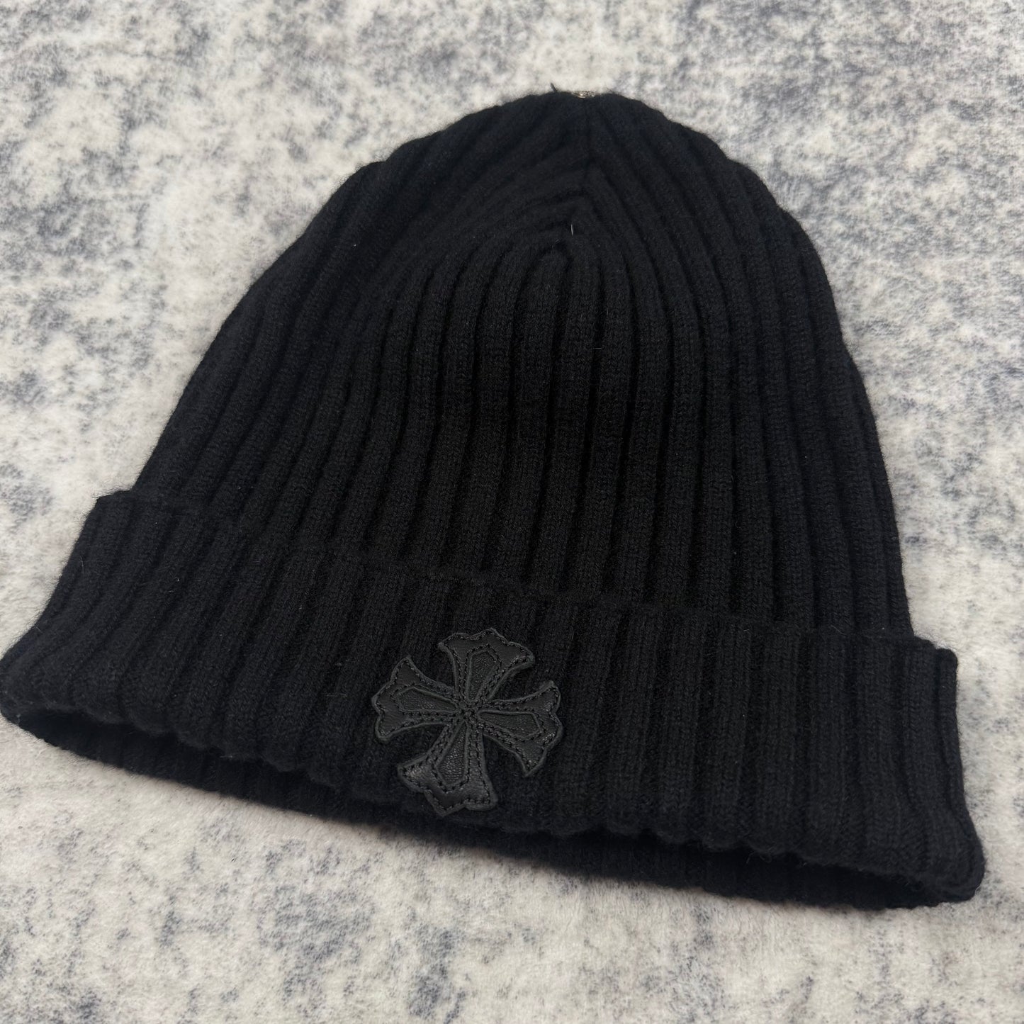 Chrome Hearts Cross Leather Patch ‘Black’ Beanie