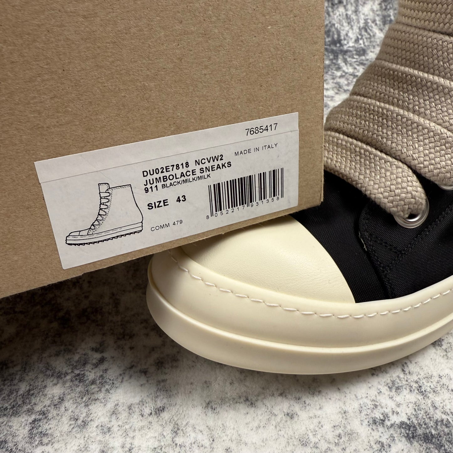 Rick Owens DRKSHDW Canvas High JumboLace ‘Black’ Shoes