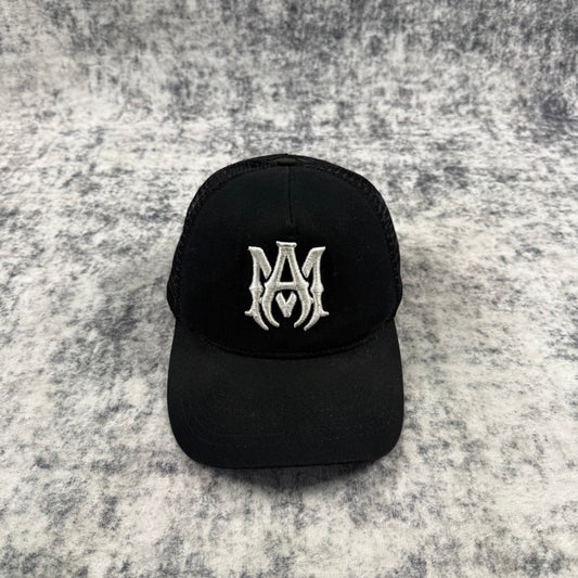 Amiri M.A. Logo Black Trucker Hat