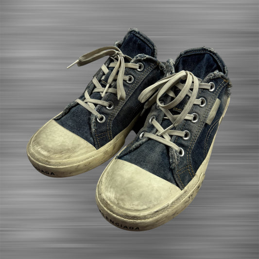 Balenciaga Mules Destroyed Denim & Rubber