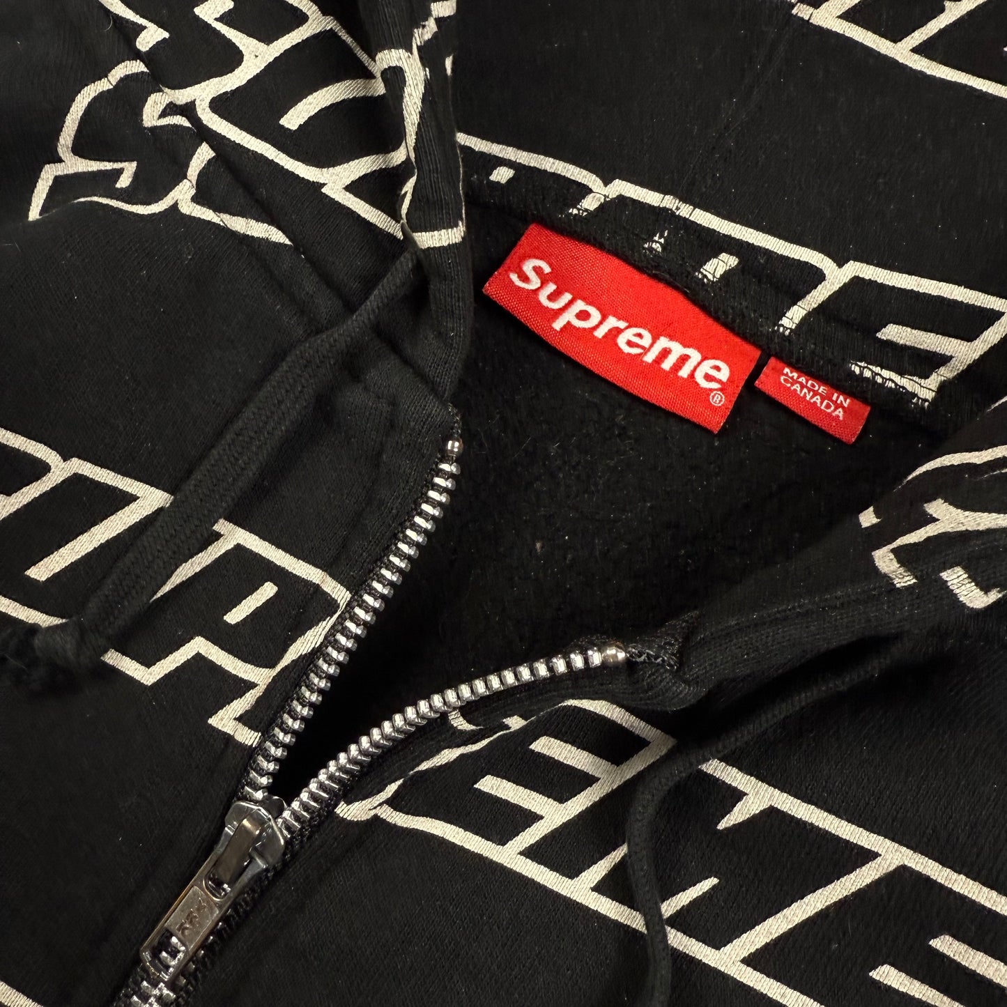 Supreme SS18 Repeat Zip Up ʼBlack’ Hoodie