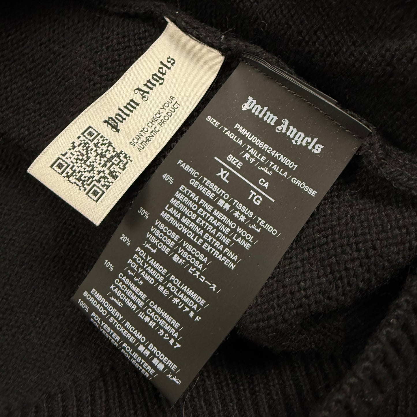 Palm Angels Monogram Knitted ‘Black’ Hoodie
