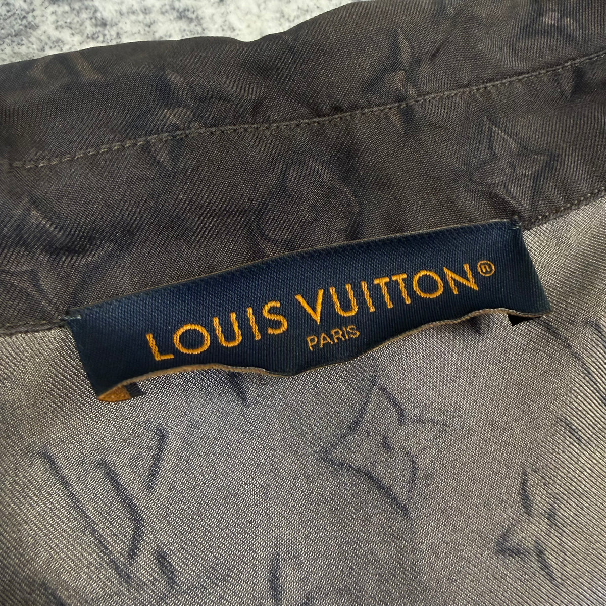 Louis Vuitton Printed Monogram Short-Sleeved Silk Shirt