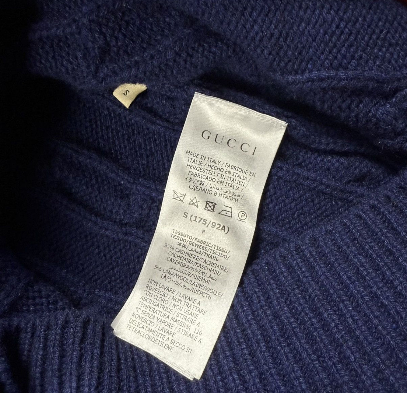 Gucci Striped Cable-Knit Cashmere Sweater