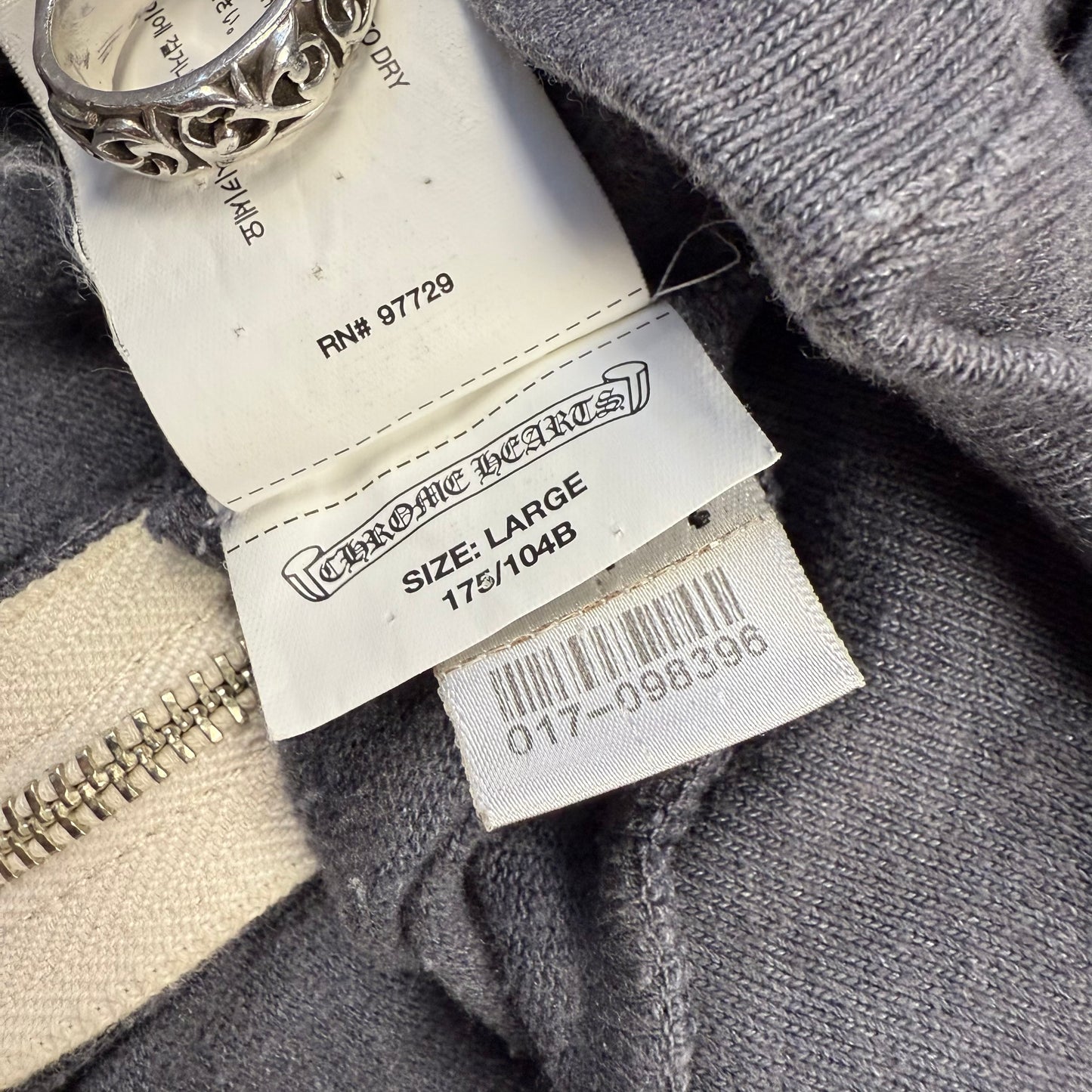 Chrome Hearts Vintage Horseshoe ‘Grey’ Zip Hoodie