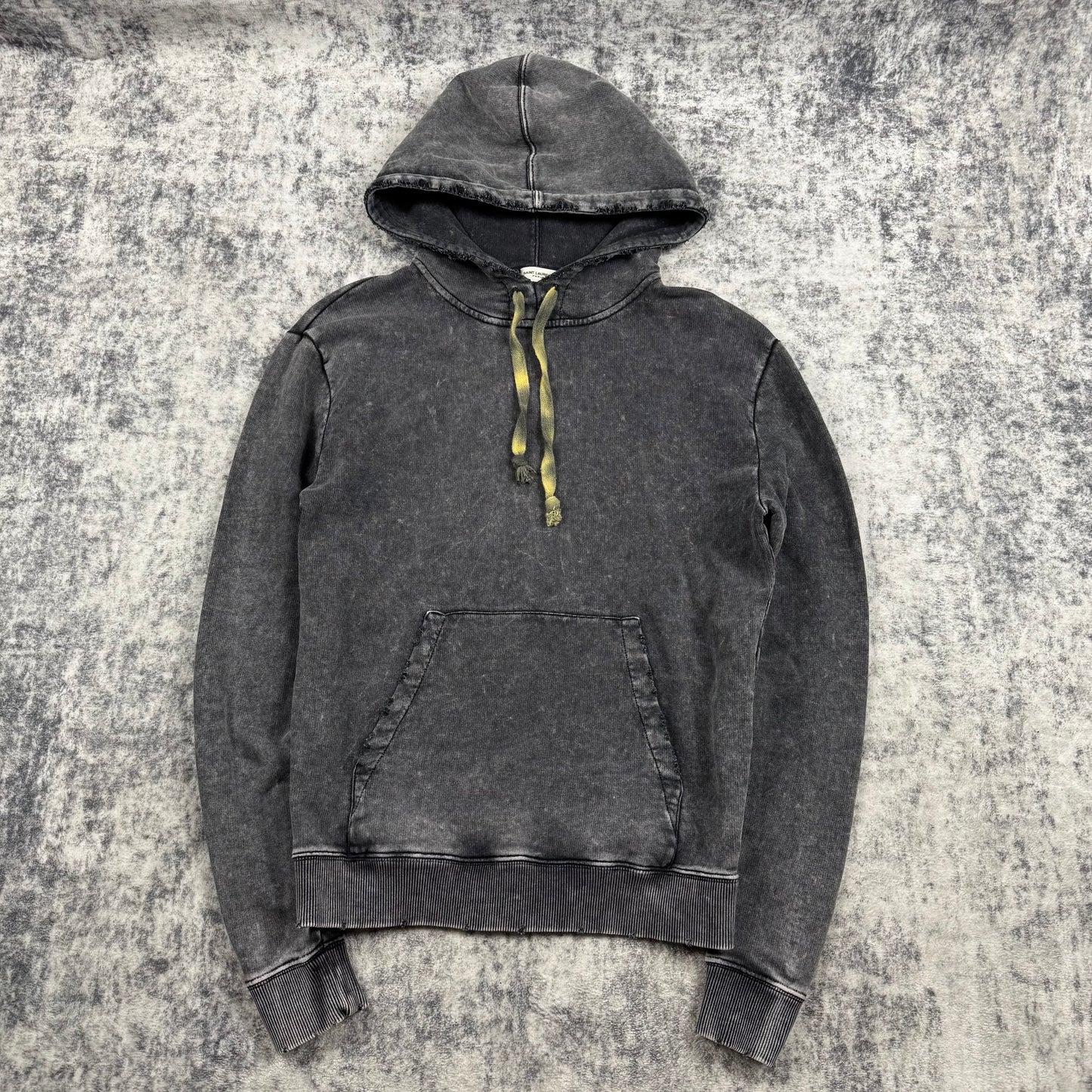 Saint Laurent Distressed Washed ‘Gray’ Hoodie