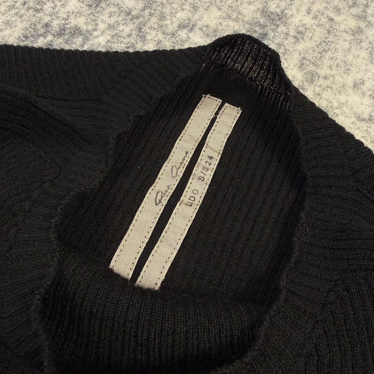 Rick Owens SS/24 Lido Black Ribbed Longline Wool Sweater