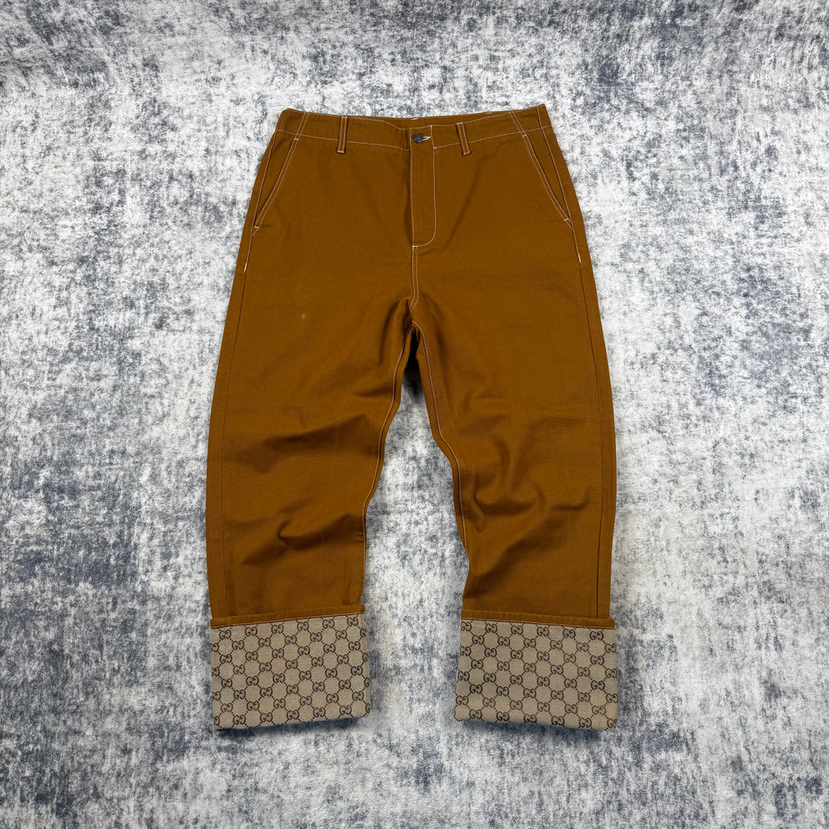 Gucci GG Monogram Cuff Canvas Workwear Trousers