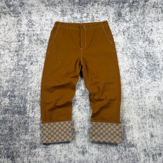 Gucci GG Monogram Cuff Canvas Workwear Trousers