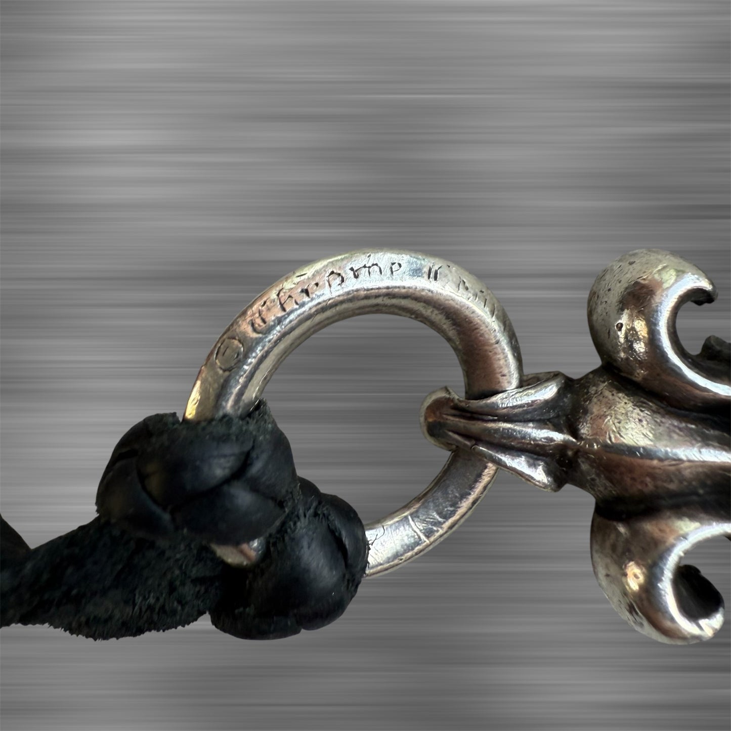 Chrome Hearts Fleur Pendant + Leather Necklace Combo