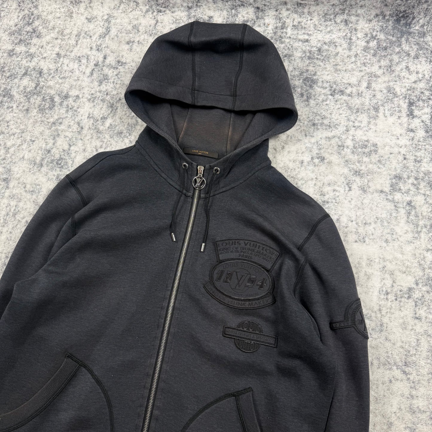 Louis Vuitton King of Trunk Makers Patch ‘Gray’ Zip Hoodie
