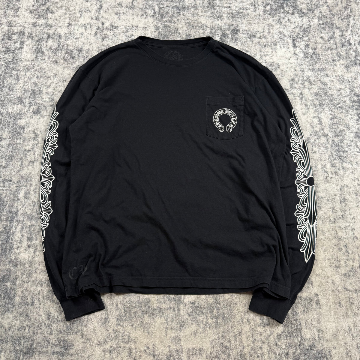 Chrome Hearts Floral Cross Horseshoe Pocket ‘Black’ Long Sleeve