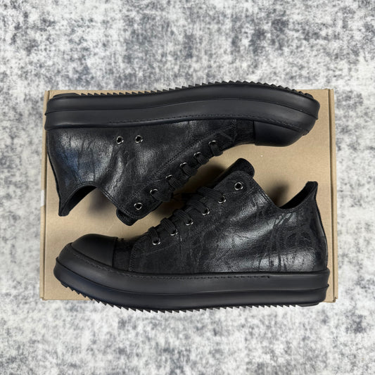 Rick Owens DRKSHDW Black Foil Denim Low Shoes