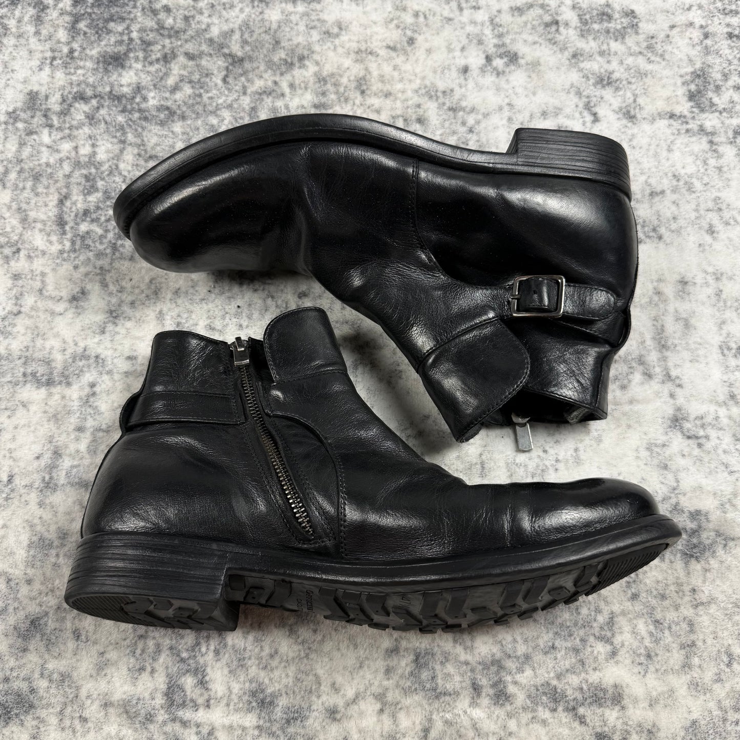 Officine Creative Buckle ‘Black’ Leather Boots