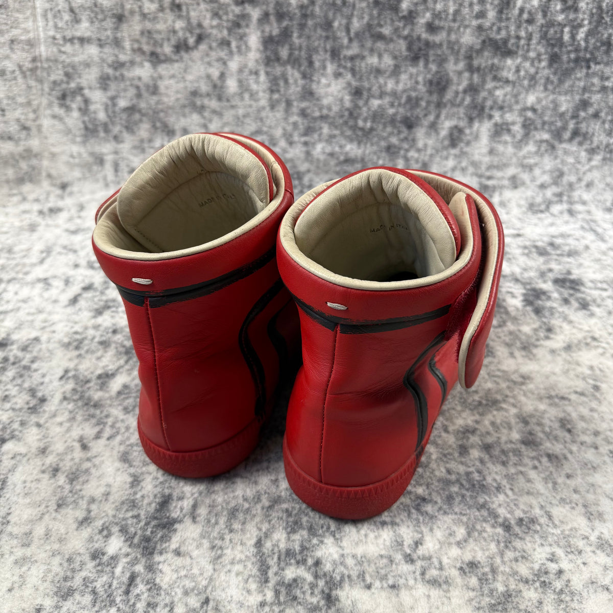Maison Margiela Future High Red Black Outline Shoes