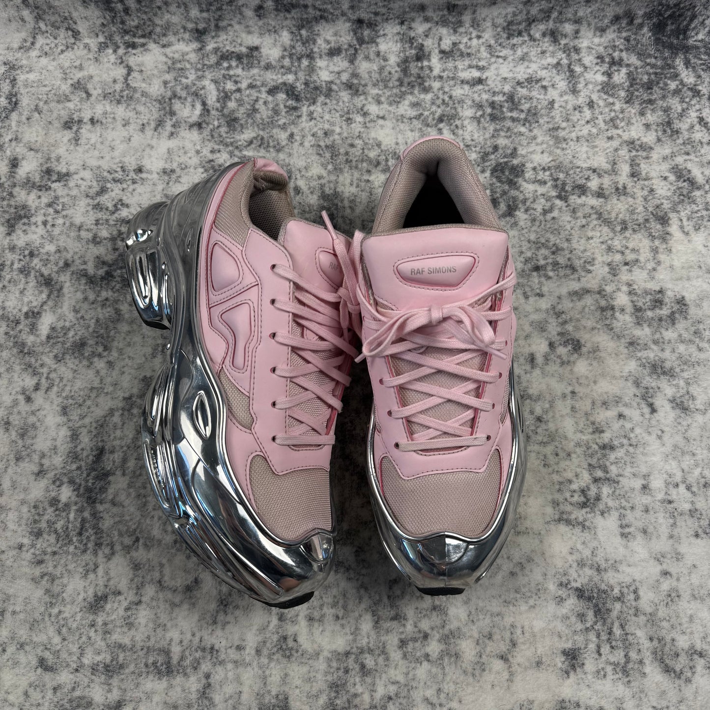Raf Simons Ozweego Mirrored Silver ‘Pink’ Shoes