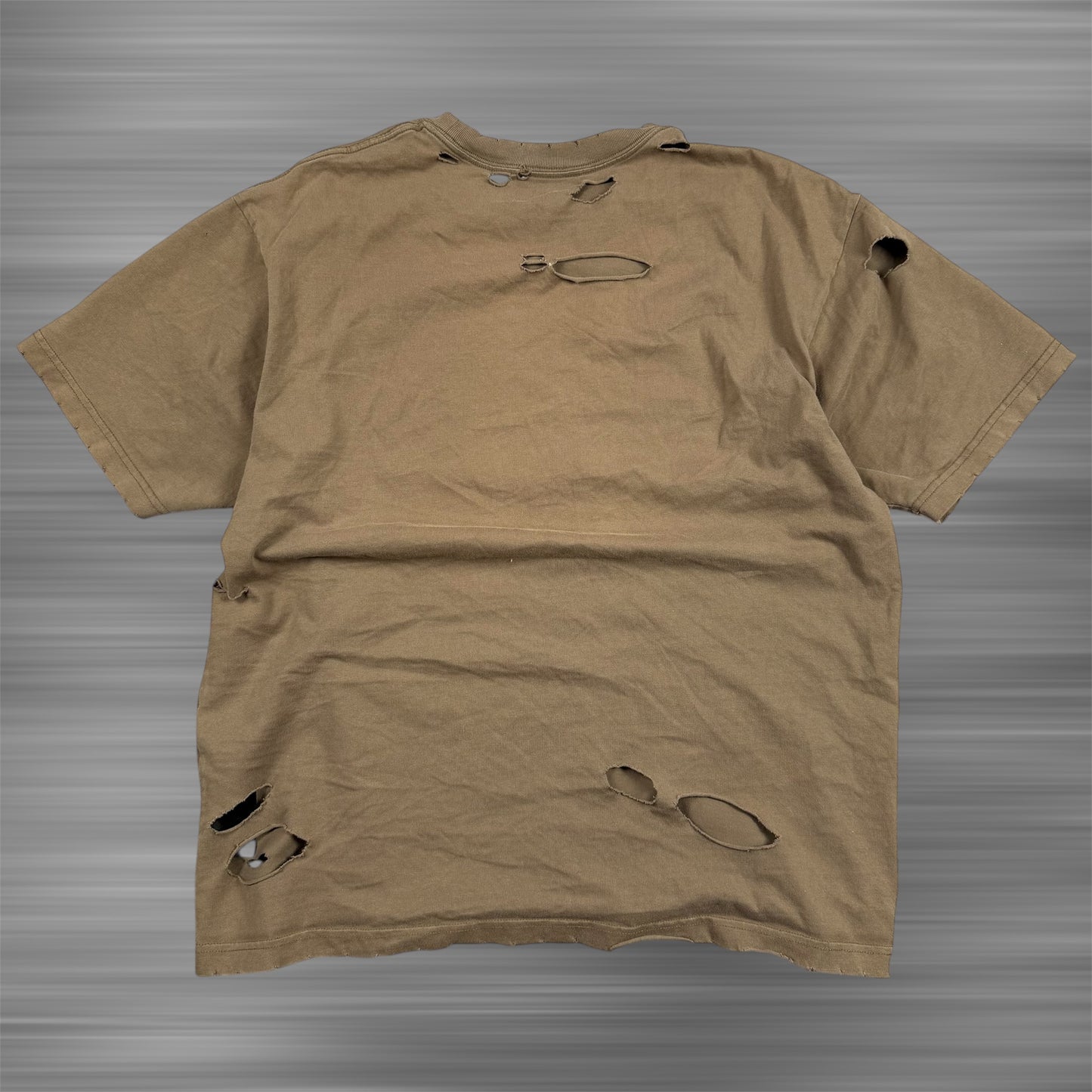 Balenciaga Distressed Logo Print ‘Brown’ T-Shirt