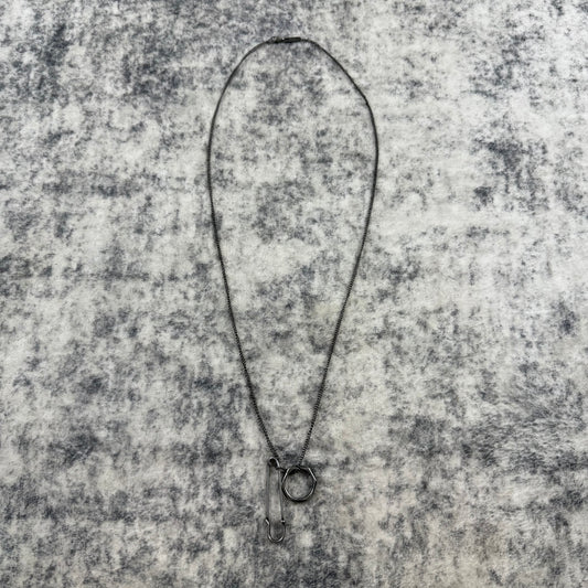Vitaly Safety Pin & Hex Nut Pendant Necklace