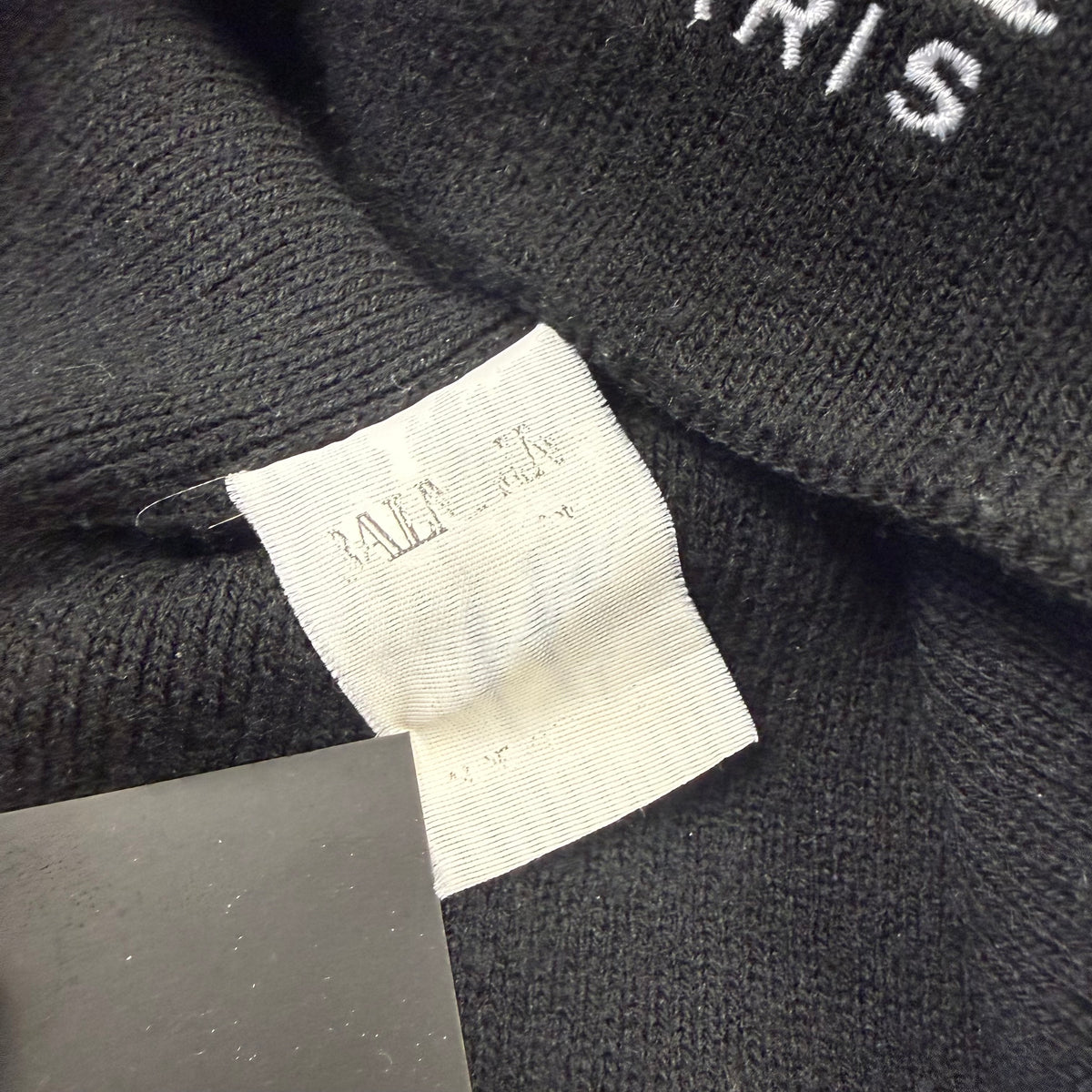 Balmain Paris Black Embroidered Logo Beanie