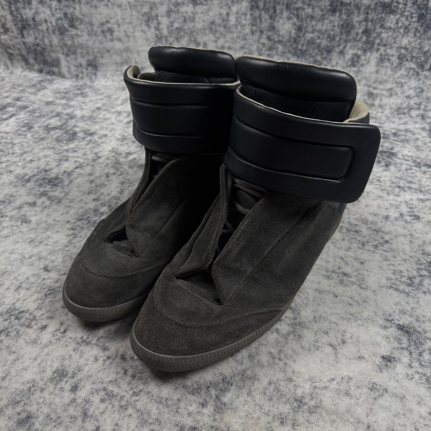 Maison Margiela Future High Top Suede Black Two Tone Shoes